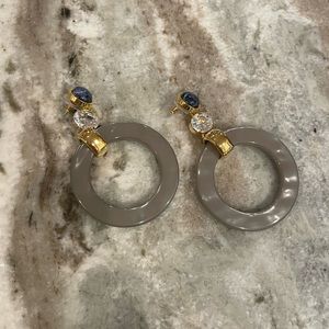 Lizzie Fortunato Gray Lucite dangle earrings
